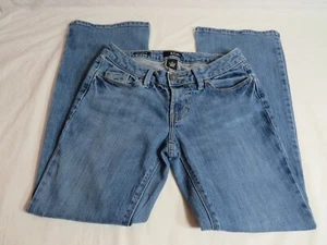 Girls ANA Size 6P Flare Leg Distressed Blue Jeans with pockets and stretch - Picture 1 of 11
