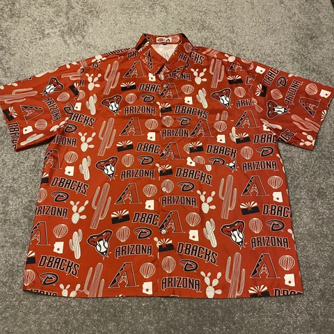 Arizona Diamondbacks Mens Hawaiian Shirt XL Red SGA Polyester Dbacks Cover