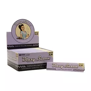 BLAZY SUSAN PURPLE KING SIZE Slim Smoking Rolling Papers - MULTI 1 5 10 25 50 - Picture 1 of 1