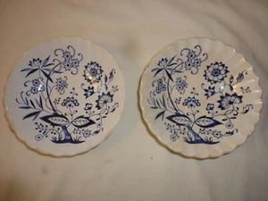 Vtg 1950s J.G.Meakin NORDIC Blue Onion Staffordshire Fruit Dishes set of 2 - Picture 1 of 8
