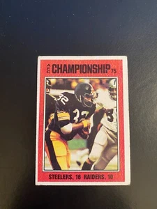 Topps Football 1976 #332 ¡Campeonato de la AFC! ¡FRANCO HARRIS! ¡ACERO! $1 ENVÍO! - Imagen 1 de 2