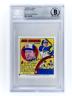 Rare 1979 Topps Comics #18 Bob Horner ROY Signed Authentic Auto BAS 00017445586 - Image 1 of 4