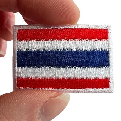 Mini Thailand Flag Patch Iron Sew On Clothes Bag Boxing Shorts Small Thai Badge - Image 1 of 3