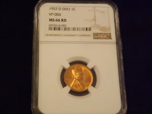 1957 1 C DDO Penny NGC MS 66 RD - Picture 1 of 2