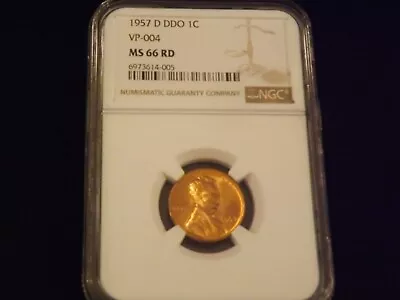 1957     1 C       DDO     Penny         NGC   MS 66 RD - Image 1 of 2
