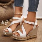 New Women's Shoes Summer Style Fish Mouth Wedge Heel Buckle Casual Roman Shoes