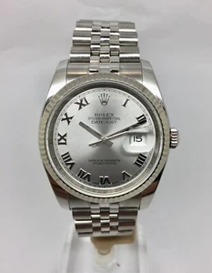 ROLEX DATEJUST 36MM 2017 116234 BOX & PAPERS SILVER DIAL JUBILEE CONCEALED CLASP - Picture 1 of 7