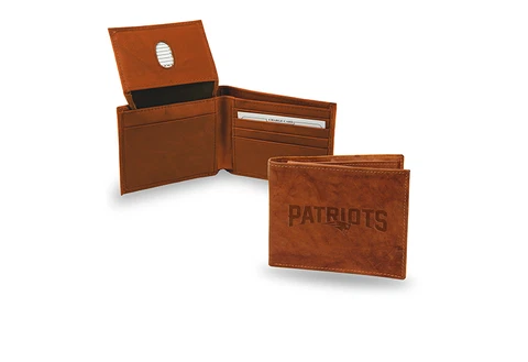 New England Patriots STANDARD Authentic Embossed Leather Billfold Wallet NWT Cover