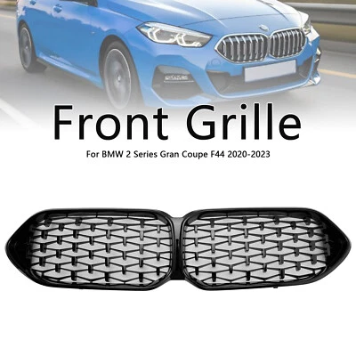 Gloss Black Front Grille Grill Fit BMW 2 Series F44 2020-23 Coupe M Diamond Foto 1 de 4