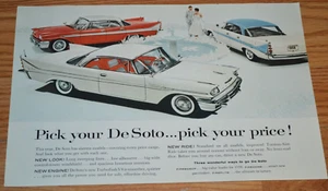 1958 DESOTO FIRESWEEP FIREDOME FIREFLITE ORIGINAL VINTAGE ADVERTISEMENT AD-58 - Picture 1 of 1