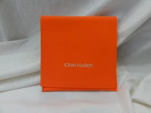 Quadratische John Hardy geteilte Schmuck Aufbewahrungstasche/Beutel & Reinigungstuch ~ orange - Bild 1 von 4