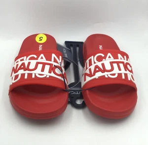Nautica Nara and Red White Slip-On Flat Sandal Womens Size 5M New Without Box - Picture 1 of 8