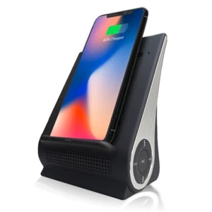 Estación de acoplamiento Azpen 3 en 1 con altavoz Bluetooth de 8 vatios y 10 vatios Qi rápido - Imagen 1 de 14