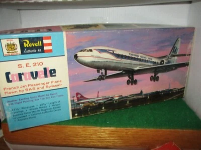 VINTAGE Revell 1:100 Scale SE210 Caravelle Passenger Jet SAS & Swissair KIT#184 - Image 1 of 3