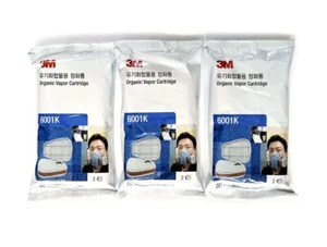 x 3 pares) Cartucho respirador de repuesto de vapor orgánico GENUINO 3M 6001 - Imagen 1 de 9