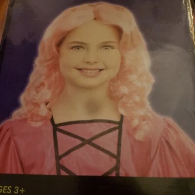 Розовый кудрявый парик для детей Totally Ghoul - Изображение 1 из 2