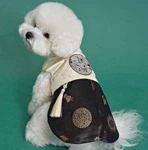 Traditional Korean Hanbok Style Dog Outfit - Perfect Fit for Small to Medium Pet - Picture 1 of 8