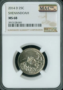 2014 D SHENANDOAH QUARTER NGC MS68 PQ MAC FINEST GRADE SPOTLESS .  - Picture 1 of 2