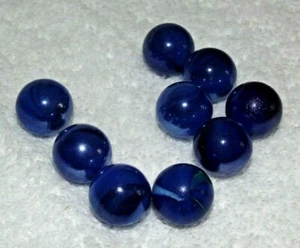 Lot 9 Vintage Estate Marbles Glass Iridescent Blue 17/32 Lot 3 - Picture 1 of 5