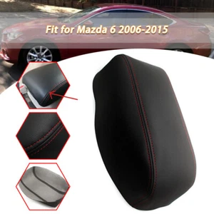 Leather Black & Red Line Armrest Center Console Lid Cover For Mazda 6 2006-2015 - Bild 1 von 1