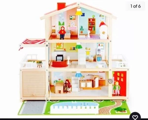 Hape E3405 Doll Family Mansion Wood 10 Room Play House 29pcs lights & doorbell - Picture 1 of 12