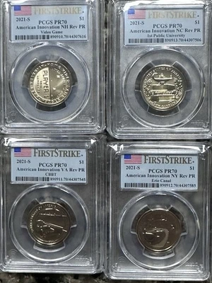 2021 S $1 American Innovation FS Rev Proof Set PCGS PR70 $189 W/Coupon - Image 1 of 4