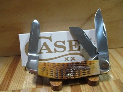 Canivete novo na caixa Case Bose Burnt Amber Bone Rogers Jig Sowbelly TB6339 CS -51393 - Imagem 1 de 4