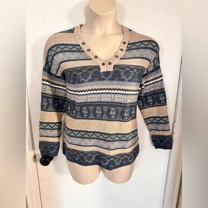 R.L. CHAPS Pullover Pulli L mehrfarbig VNeck Fair Isles Tribal Aztec #1693 - Bild 1 von 9