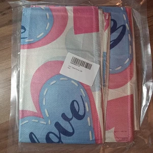 Valentines Day Love Table Runner, Pink Blue Hearts Kitchen Dining Table... - Picture 1 of 6