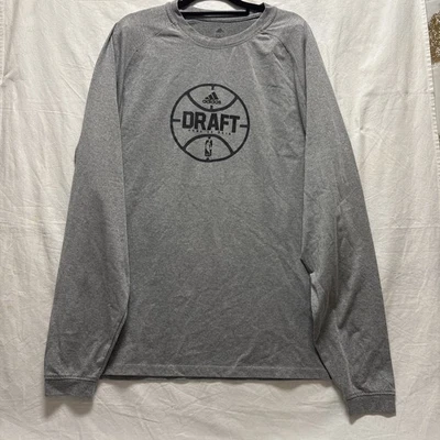 Adidas CLIMALITE NBA Draft 2015 GRAY Long Sleeve basketball shirt Men’s L - Image 1 of 4