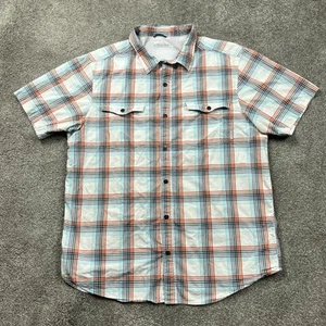 Camisa Columbia Para Hombre Extra Grande Blanca A Cuadros Abotonada Manga Corta Ventilada - Imagen 1 de 13