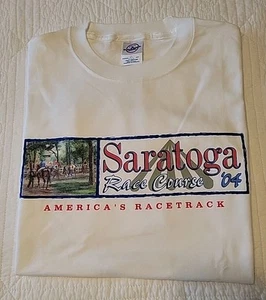 Vintage Saratoga Race Course 2004 "America's Racetrack T-Shirt White Large New - Picture 1 of 10