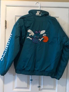 VINTAGE CHARLOTTE HORNETS LARGE NBA STARTER JACKET - Picture 1 of 13