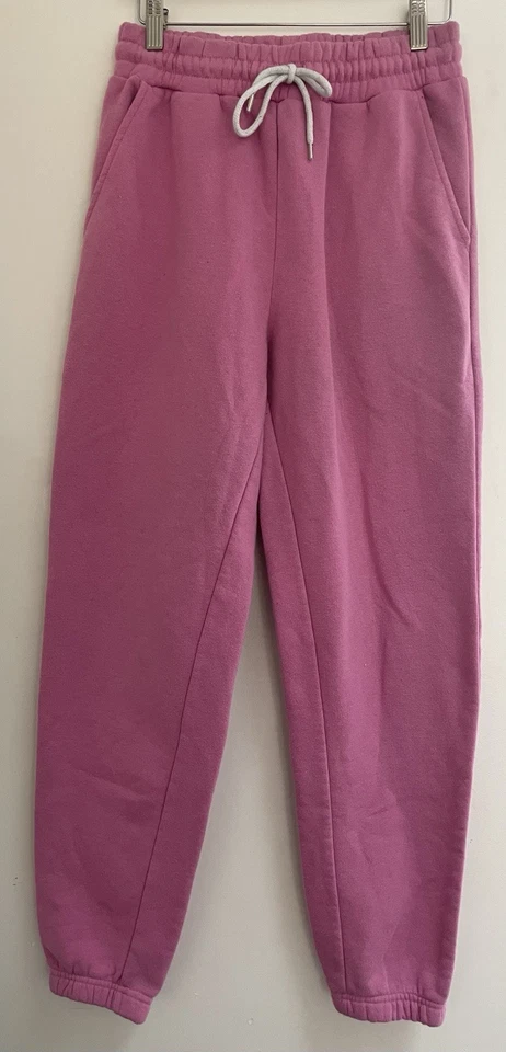 Forever 21 Women's Solid Pink Cotton Blend Cozy Adjustable Waist Jogger Pants S - Image 1 of 3