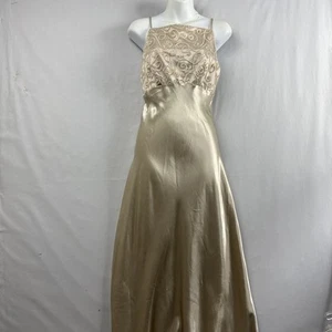 Vintage 90s Be Smart Slip Dress size 9/10 Maxi Lace Up Back Romantic Feminine - Picture 1 of 18