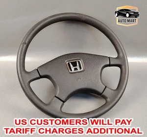 HONDA CIVIC EF SH4 4 SPOKE BLACK INTERIOR STEERING WHEEL ASSEMBLY - Picture 1 of 24