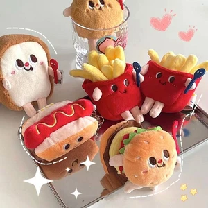 French Fries Cute Bag Pendant Hamburger Car Key Ring Decoration - Picture 1 of 21
