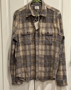 Neu Faherty Legend Pullover Shirt, Bozeman kariert braun & blau | Größe Medium 178 $ - Bild 1 von 9