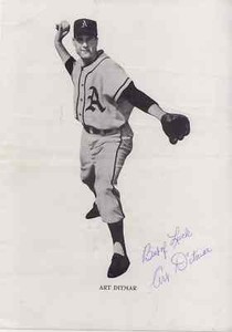 1954 Philadelphia Athletic Team Issue Art Ditmar Autograph