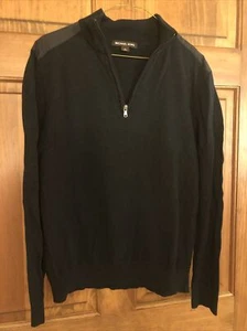 Michael Kors 1/4 Reißverschluss Pullover blau Sweatshirt Herren Größe Medium - Bild 1 von 11
