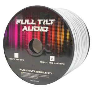 Full Tilt Audio 16GA verzinnt sauerstofffrei Kupfer Lautsprecher Kabel weiß/schwarz Lot - Bild 1 von 4
