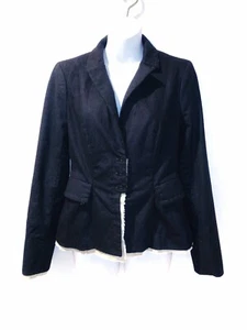 Rozae Nichols $399 Women's Peplum Waist Gray/Tan Wool Blazer Top- Sz: 6 - Picture 1 of 8