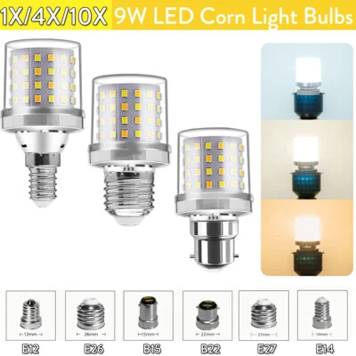 9w Led Corn Light Bulb E27 E14 B22 2835smd No/flicker Lights Cold White E26 110v - Image 1 of 4