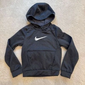 Nike Kids Therma-FIT Training Hoodie Swoosh Logo Athletic Sweatshirt XS Gray - Picture 1 of 6
