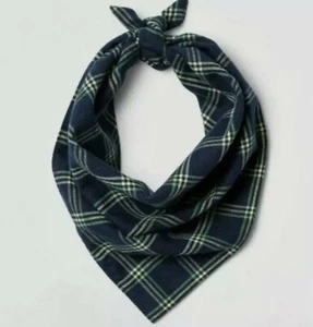 NWT Boots & Barkley Navy Green Plaid Dog Bandana ONE SIZE FITS MOST - Picture 1 of 3