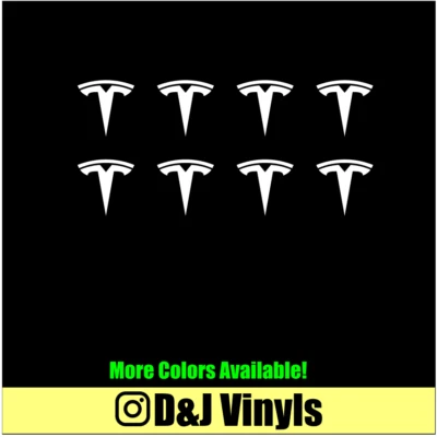 Small TESLA 8PK Logo Vinyl Decal Car Window Laptop Sticker - Image 1 of 4