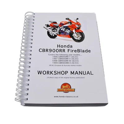 Honda CBR900RR SC33 Fireblade Fabbrica Officina Manuale. Riproduzione HWM077 - Immagine 1 di 4