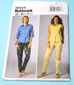 Butterick 6028 Misses Pants slim semi fit tapered pockets sizes 8-16 FF UC - Picture 1 of 2