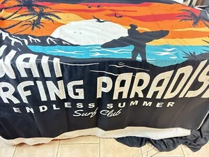 "Hawaii Surfing Paradise Endless Summer Surf Club Fondo Decoración de Pared 58X59""" - Imagen 1 de 6