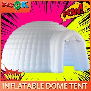 16.5ftx8.8ft Inflatable Igloo Dome Tent W/ LED Lights Blower for Promotion Party - Picture 1 of 12